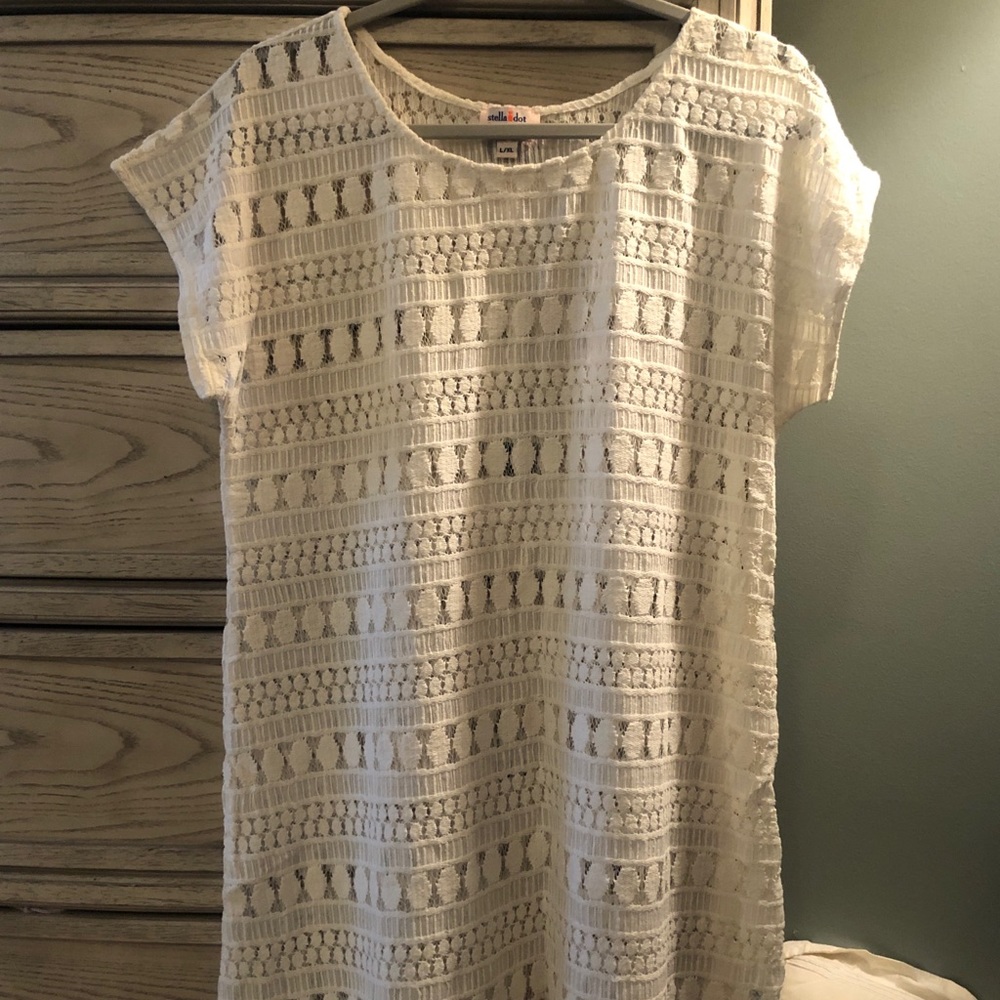 Like New Stella & Dot creamy white swim coverup